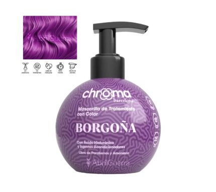 Mascarilla de tratamiento con color Borgoña 250g Chroma Barcelona