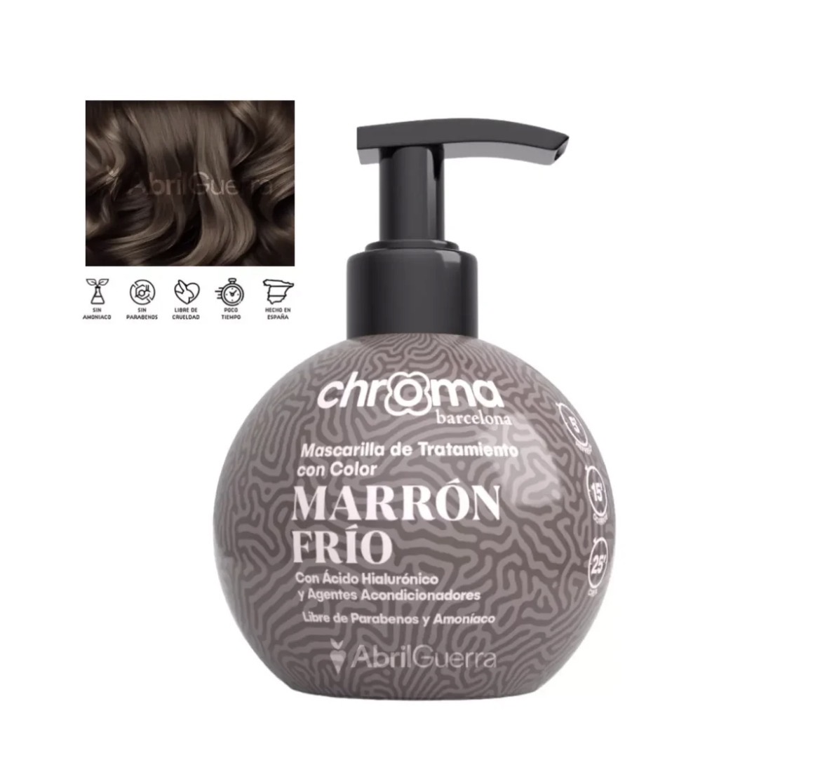 Mascarilla de tratamiento con color Marron Frio 250g Chroma Barcelona